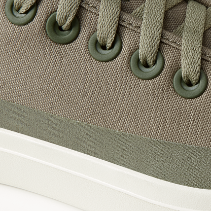 Men's Canvas Pipers - Rugged Green (Stony Cream Sole)