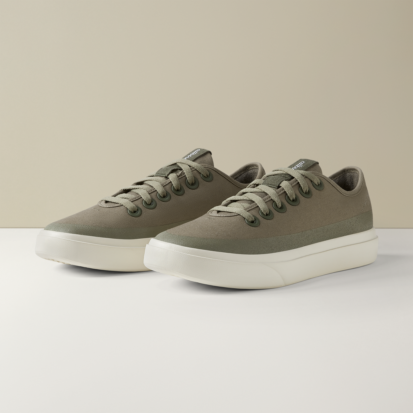 Women's Canvas Pipers - Rugged Green (Stony Cream Sole)