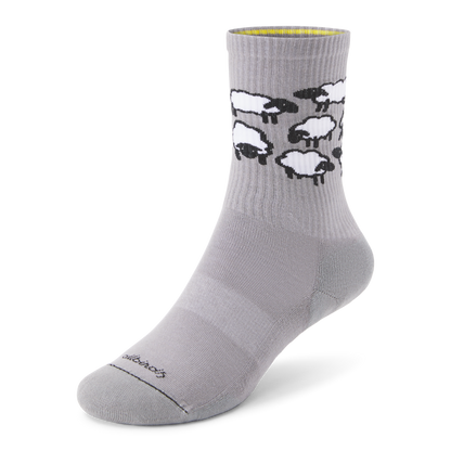 Anytime Crew Sock - Medium Grey/Blizzard (Natural Black) - Sheep