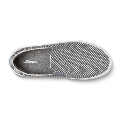Men's Canvas Cruiser Slip On - Deep Navy Stripes (Blizzard Sole)