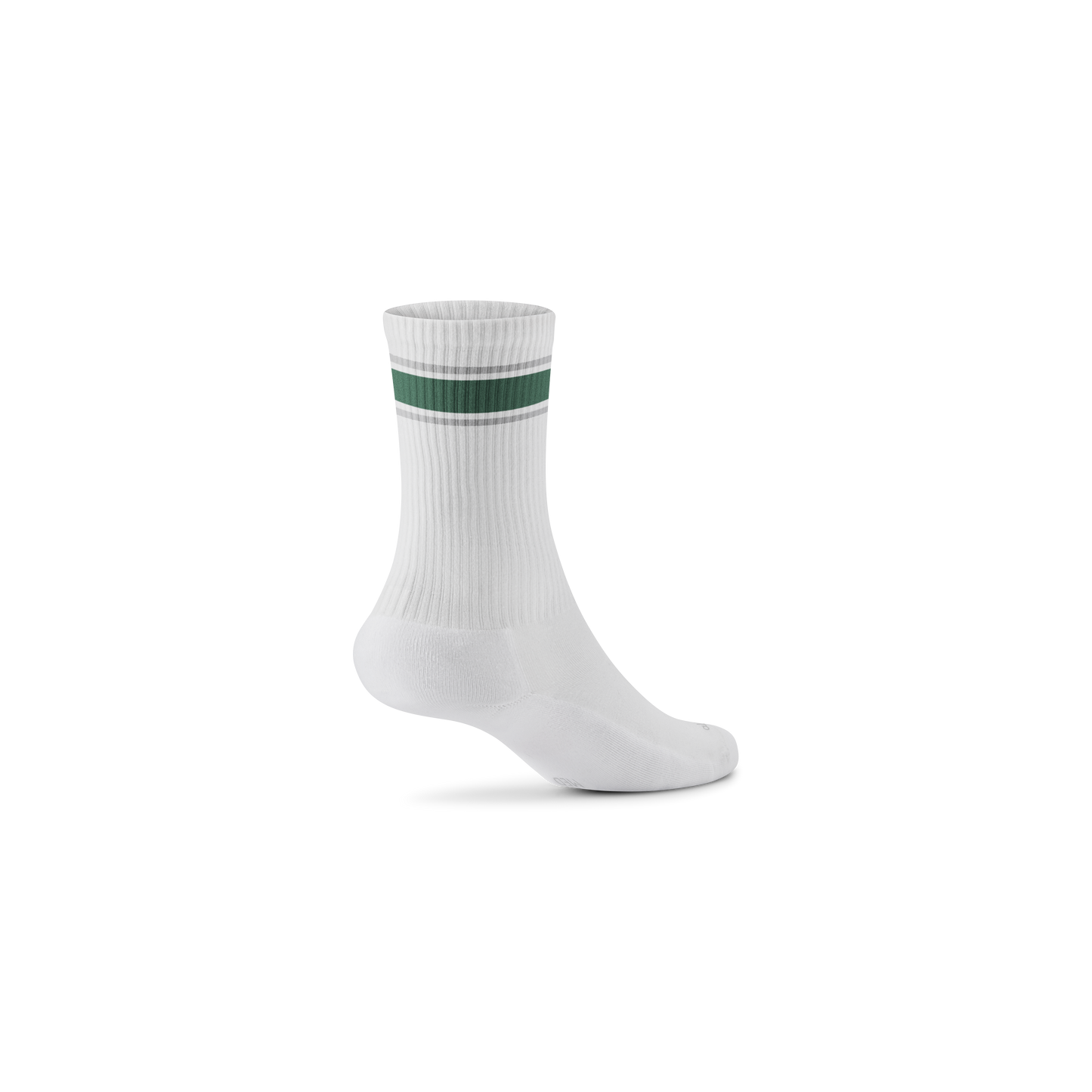 Anytime Crew Sock - Blizzard/Verdant Green (Light Grey Sole)