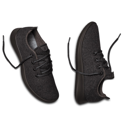 Women's Wool Runners - Natural Black (Black Sole)