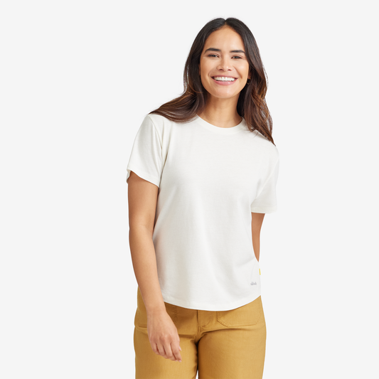 Women's Soft Merino Tee - Natural White