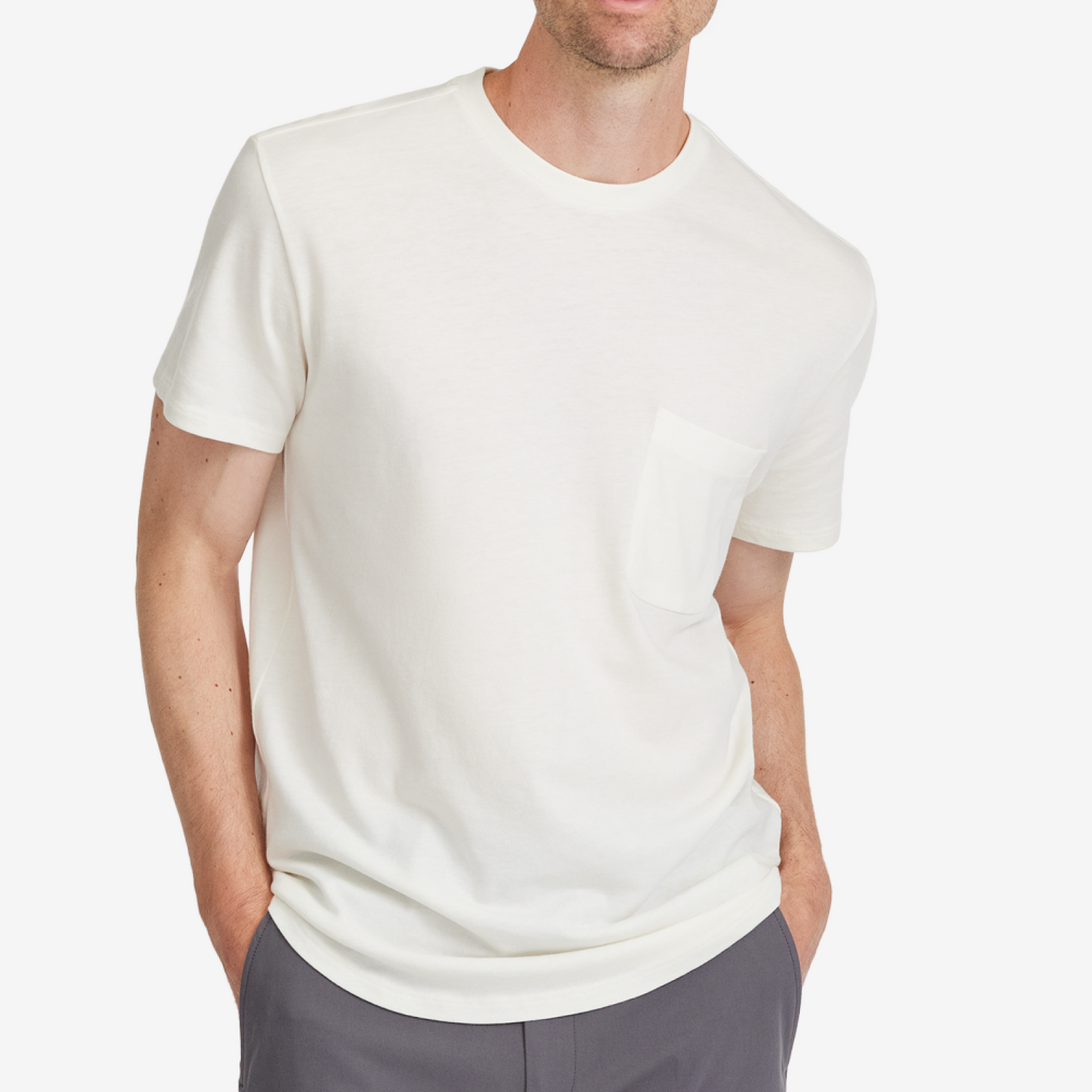 Men's Soft Merino Tee - Natural White