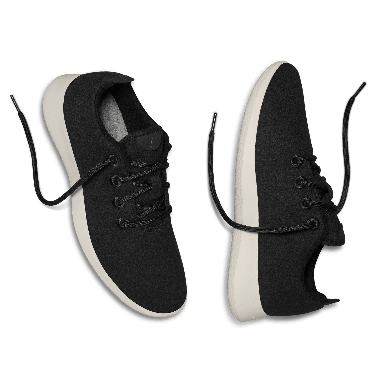 Men's Wool Runners - True Black (Cream Sole)